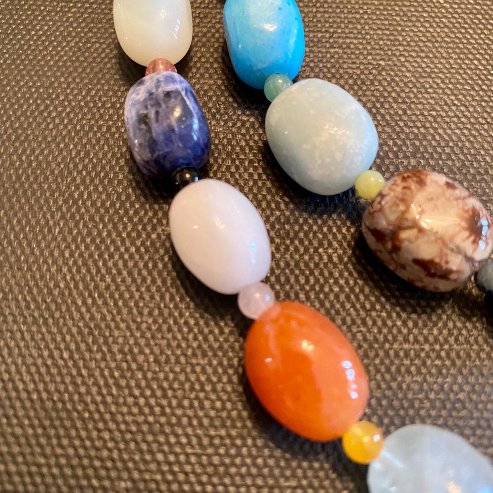 Multi Colored Multi Gem Necklace & Bracelet - image 1